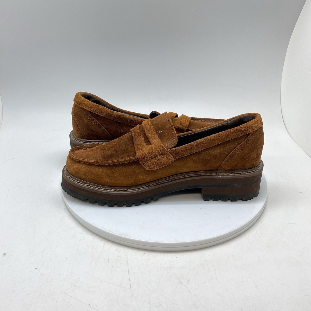 LL Bean Camden Hill Loafers Womens 7 M Brown Suede Slip On Shoes Lug Sole 522486 - Picture 7 of 10